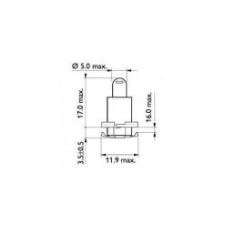 AMPOULE PHILIPS 24029CP BAX 24029 24V 1.2W BAX8,5D/2 YELLOW