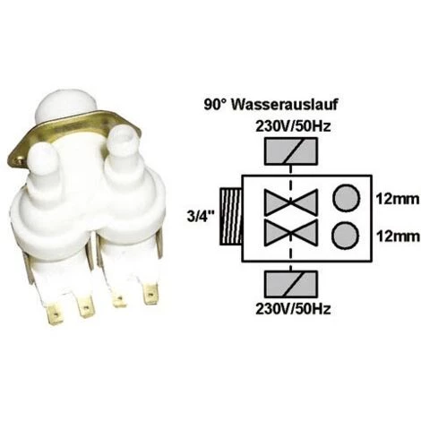ELECTROVANNE 2 VOIES 90° Ø 12 POUR LAVE VAISSELLE PHILIPS - 482228120061 4 ELECTROVANNE 2 VOIES 90° Ø 12 POUR LAVE VAISSELLE PHILIPS - 482228120061 – Image 2