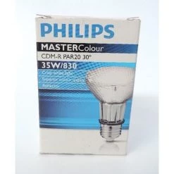 Lampe à Décharge Iodure 35W PAR20 Ø 95mm 3000K 2200lm E27 Claire 30° MASTERColour CDM-R PHILIPS 198105