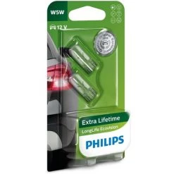 PHILIPS 12961LLECOB2 LOT DE 2 AMPOULES DE CLIGNOTANT LONGLIFE ECOVISION W5W -PHILIPS Soldes 23436578 4