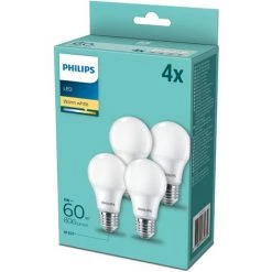 AMPOULE LED E27 PHILIPS LIGHTING 77463900 77463900 8 W = 60 W BLANC CHAUD (Ø X L) 60 MM X 60 MM 4 PC(S) -PHILIPS Soldes 24194225 4