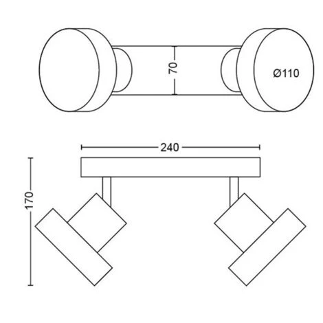 Spot LED Philips Bukko Sceneswitch Noir 2x4W - Noir 5 Spot LED Philips Bukko Sceneswitch Noir 2x4W - Noir – Image 3
