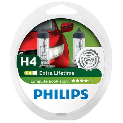 PHILIPS 2 Ampoules Extra Lifetime H4 - 12 V - P43t-38 - 60-55W - Feux De Route - Feux Antibrouillard - Feux De Croisement - Phi 6 PHILIPS 2 Ampoules Extra Lifetime H4 - 12 V - P43t-38 - 60-55W - Feux De Route - Feux Antibrouillard - Feux De Croisement - Phi – Image 4
