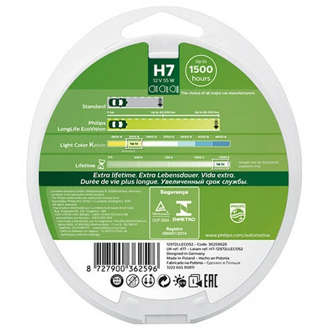 2 Ampoules Extra Lifetime H7 - 12 V - PX26d - 55W - Feux De Route - Feux Antibrouillard - Feux De Croisement - Philips 5 2 Ampoules Extra Lifetime H7 - 12 V - PX26d - 55W - Feux De Route - Feux Antibrouillard - Feux De Croisement - Philips – Image 3