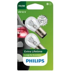 2 Ampoules Extra Lifetime P21-5W - 12 V - Veilleuse - Feux Stop - Philips -PHILIPS Soldes 27947986 4