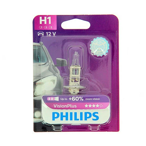 Ampoule Vision Plus H1 - 12 V - P14,5s - 55W - Feux De Route - Feux De Croisement - Feux Antibrouillard - Philips 6 Ampoule Vision Plus H1 - 12 V - P14,5s - 55W - Feux De Route - Feux De Croisement - Feux Antibrouillard - Philips – Image 4