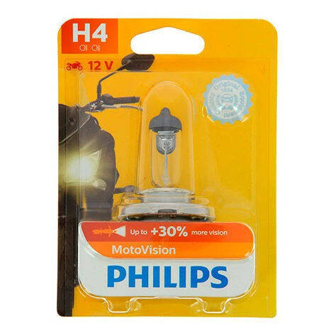 Ampoule Moto Vision H4 - 12 V - P43t - 60-55W - Feux De Route - Feux De Croisement - Feux Antibrouillard - Philips 4 Ampoule Moto Vision H4 - 12 V - P43t - 60-55W - Feux De Route - Feux De Croisement - Feux Antibrouillard - Philips – Image 2