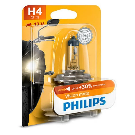 Ampoule Moto Vision H4 - 12 V - P43t - 60-55W - Feux De Route - Feux De Croisement - Feux Antibrouillard - Philips 5 Ampoule Moto Vision H4 - 12 V - P43t - 60-55W - Feux De Route - Feux De Croisement - Feux Antibrouillard - Philips – Image 3