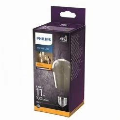 Philips Ampoule LED Equivalent 11W E27 Smoky Blanc Chaud Non Dimmable, Verre -PHILIPS Soldes 30277892 2