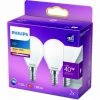 PHILIPS LED Classic 40W Sphérique E14 Blanc Chaud Dépolie Non Dimmable Lot De 2 -PHILIPS Soldes 32989952 1