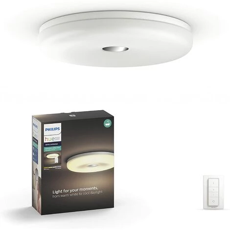 Philips Hue White Ambiance STRUANA Plafonnier Salle De Bain 1x32W, Compatible Bluetooth - Blanc, Fonctionne Avec Alexa, Google Assistant Et Apple Homekit 3 Philips Hue White Ambiance STRUANA Plafonnier Salle De Bain 1x32W, Compatible Bluetooth - Blanc, Fonctionne Avec Alexa, Google Assistant Et Apple Homekit