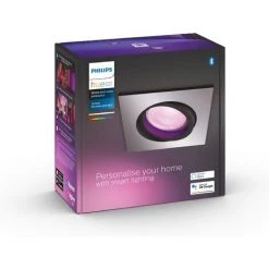 Philips Hue White & Color Ambiance Spot Centura Encastré Carré Aluminium, Compatible Bluetooth, Fonctionne Avec Alexa, Google Assistant Et Apple Homekit -PHILIPS Soldes 41028149 2