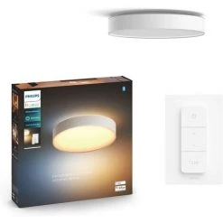 Philips Hue White Ambiance Plafonnier Devere Medium, Blanc, Compatible Bluetooth, Fonctionne Avec Alexa, Google Assistant Et Apple Homekit