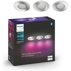 Philips Hue White And Color Ambiance Xamento Spots Encastrés Chrome 3x5.7W, Compatible Bluetooth, Fonctionne Avec Alexa, Google Assistant Et Apple Homekit -PHILIPS Soldes 41028152 2