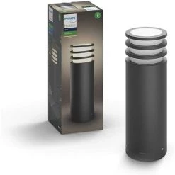 Philips Hue White LUCCA Borne Extérieure 1x9.5W - Anthracite, Fonctionne Avec Alexa, Google Assistant Et Apple Homekit