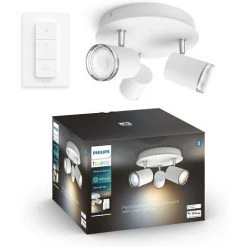 Philips Hue White Ambiance ADORE Spot Plafonnier Spirale 3x5.5W Salle De Bain - Blanc (télécommete Incluse), Fonctionne Avec Alexa, Google Assistant Et Apple Homekit