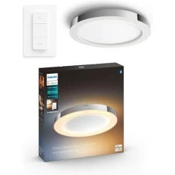Philips Hue White Ambiance ADORE Plafonnier Salle De Bain 40W Compatible Bluetooth - Blanc (télécommete Incluse), Fonctionne Avec Alexa, Google Assistant Et Apple Homekit
