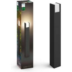 Philips Hue White FUZO Lampadaire Extérieur Aluminium, Noir, Fonctionne Avec Alexa, Google Assistant Et Apple Homekit