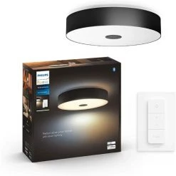 Philips Hue White Ambiance FAIR Plafonnier 39W - Noir (télécommete Incluse), Fonctionne Avec Alexa, Google Assistant Et Apple Homekit
