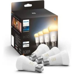 Philips Hue White Ambiance, Ampoule LED Connectée E27, équivalent 60W, 800 Lumen, Pack De 4, Compatible Bluetooth, Fonctionne Avec Alexa, Google Assistant Et Apple Homekit -PHILIPS Soldes 41028232 2
