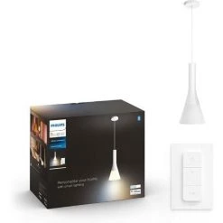 Philips Hue White Ambiance EXPLORE Suspension 1x9W - Blanc (télécommete Incluse), Fonctionne Avec Alexa, Google Assistant Et Apple Homekit
