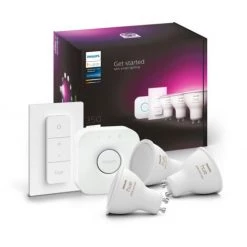 Philips Hue White And Color Ambiance, Kit De Démarrage GU10, Pont Et Télécommande, Compatible Bluetooth