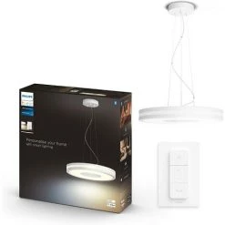 Philips Hue White Ambiance BEING Suspension 1x39W - Blanc (télécommete Incluse), Compatible Bluetooth, Fonctionne Avec Alexa, Google Assistant Et Apple Homekit