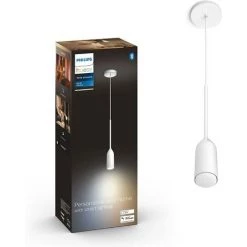 Philips Hue White Ambiance DEVOTE Suspension Extension 1x9W, Compatible Bluetooth - Blanc (télécommete Non Incluse), Fonctionne Avec Alexa, Google Assistant Et Apple Homekit