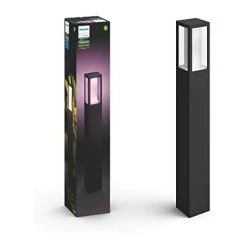 Philips Hue White & Color Ambiance Lampadaire Exérieur IMPRESS Aluminium Noir, Fonctionne Avec Alexa, Google Assistant Et Apple Homekit