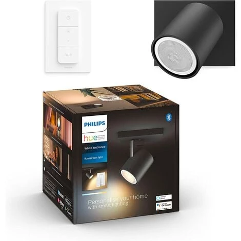 Philips Hue White Ambiance RUNNER Spot 1x5.5W, Compatible Bluetooth - Noir (télécommete Incluse), Fonctionne Avec Alexa, Google Assistant Et Apple Homekit 3 Philips Hue White Ambiance RUNNER Spot 1x5.5W, Compatible Bluetooth - Noir (télécommete Incluse), Fonctionne Avec Alexa, Google Assistant Et Apple Homekit