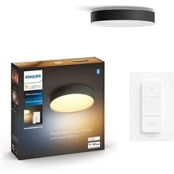 Philips Hue White Ambiance Plafonnier Enrave Large, Noir, Compatible Bluetooth, Fonctionne Avec Alexa, Google Assistant Et Apple Homekit