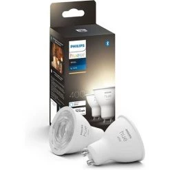 Philips Hue White, Ampoules LED Connectées GU10, Compatible Bluetooth, Pack De 2, Fonctionne Avec Alexa, Google Assistant Et Apple Homekit -PHILIPS Soldes 41028307 2