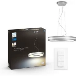 Philips Hue White Ambiance BEING Suspension 1x39W - Aluminium (télécommete Incluse), Compatible Bluetooth, Fonctionne Avec Alexa, Google Assistant Et Apple Homekit