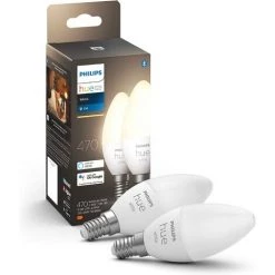 Philips Hue White, Ampoules LED Connectées Flamme E14, Compatible Bluetooth, Pack De 2, Fonctionne Avec Alexa, Google Assistant Et Apple Homekit -PHILIPS Soldes 41028338 2