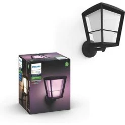 Philips Hue White & Color Ambiance ECONIC Applique Extérieure Montante - Noir, Fonctionne Avec Alexa, Google Assistant Et Apple Homekit