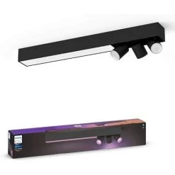 Philips Hue White & Color Ambiance Centris 3 Spots - Noir, Compatible Bluetooth, Fonctionne Avec Alexa, Google Assistant Et Apple Homekit