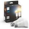 Philips Hue White Ambiance, Ampoules LED Connectées E27, équivalent 60W, 800 Lumen, Compatible Bluetooth, Pack De 2, Fonctionne Avec Alexa, Google Assistant Et Apple Homekit -PHILIPS Soldes 41028369 1