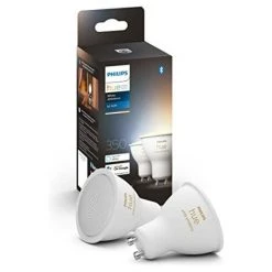 Philips Hue White Ambiance Ampoules LED Connectées GU10 Compatible Bluetooth, Pack De 2, Fonctionne Avec Alexa, Google Assistant Et Apple Homekit