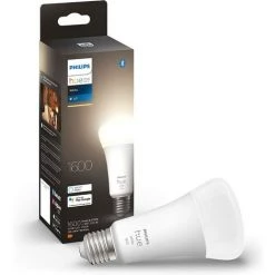 Philips Hue White, Ampoule LED Connectée E27 100W, 1600 Lumen, Compatible Bluetooth, Fonctionne Avec Alexa, Google Assistant Et Apple Homekit