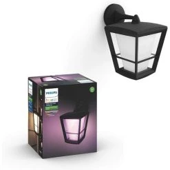 Philips Hue White & Color Ambiance Applique Murale Descendante ECONIC En Aluminium, Noir, Fonctionne Avec Alexa, Google Assistant Et Apple Homekit