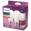 Philips Ampoule LED Equivalent100W E27 Blanc Chaud Non Dimmable, Verre, Lot De 2 -PHILIPS Soldes 46630334 1