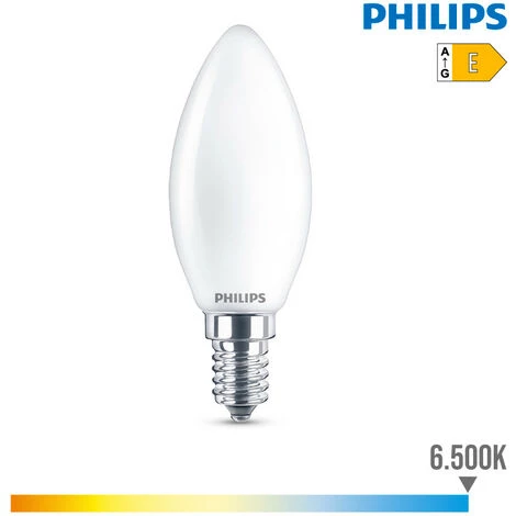 PHILIPS Ampoule LED E14 6,5W Bougie équivalent à 60W - Blanc Du Jour 6500K 3 PHILIPS Ampoule LED E14 6,5W Bougie équivalent à 60W - Blanc Du Jour 6500K