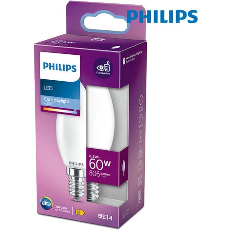 PHILIPS Ampoule LED E14 6,5W Bougie équivalent à 60W - Blanc Du Jour 6500K 4 PHILIPS Ampoule LED E14 6,5W Bougie équivalent à 60W - Blanc Du Jour 6500K – Image 2