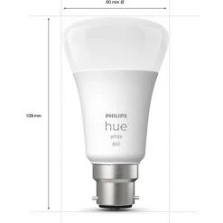 PHILIPS Hue White - Ampoule LED Connectée 9,5W - B22 - Compatible Bluetooth - Pack De 2 -PHILIPS Soldes 50145534 2