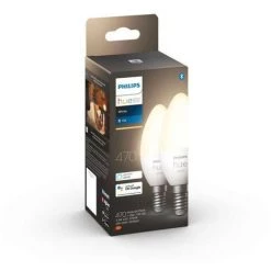 PHILIPS Hue White - Ampoules LED Connectées E14 - Compatible Bluetooth - Pack De 2