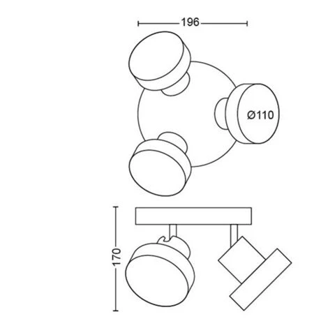 Spot LED Philips Sceneswitch Blanc ⌀36,6cm 3x4W - Blanc 5 Spot LED Philips Sceneswitch Blanc ⌀36,6cm 3x4W - Blanc – Image 3