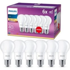 Philips Ampoule LED Standard E27 40W Blanc Chaud Dépolie, Lot De 6 11 Philips Ampoule LED Standard E27 40W Blanc Chaud Dépolie, Lot De 6 -PHILIPS Soldes 53923188 5