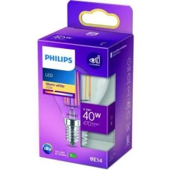 PHILIPS LED Classic 40W Sphérique E14 Blanc Chaud Non Dimmable