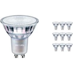 Lot 10x Philips MASTER Value LEDspot GU10 PAR16 4.9W 365lm 60D - 930 Blanc Chaud | Meilleur Rendu Des Couleurs - Dimmable - Équivalent 50W