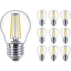Lot 10x Philips Master Value LEDluster E27 Boule Filament Claire 3.4W 470lm - 927 Blanc Très Chaud | Meilleur Rendu Des Couleurs - Dimmable - Équivalent 40W